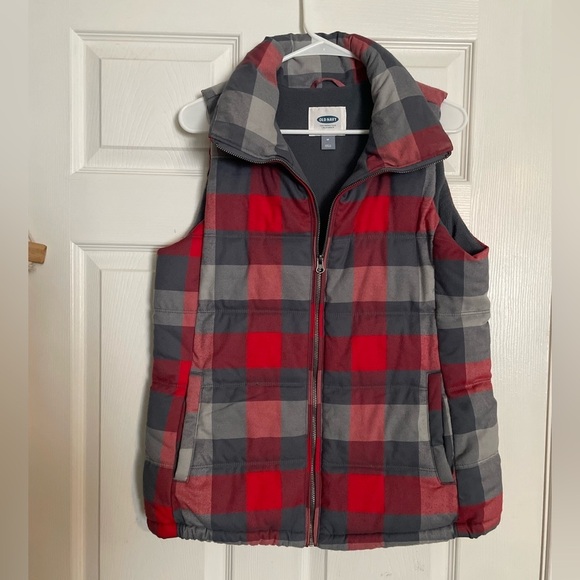 Old Navy Other - Old Navy Men’s Medium Red and Gray Checkered Vest